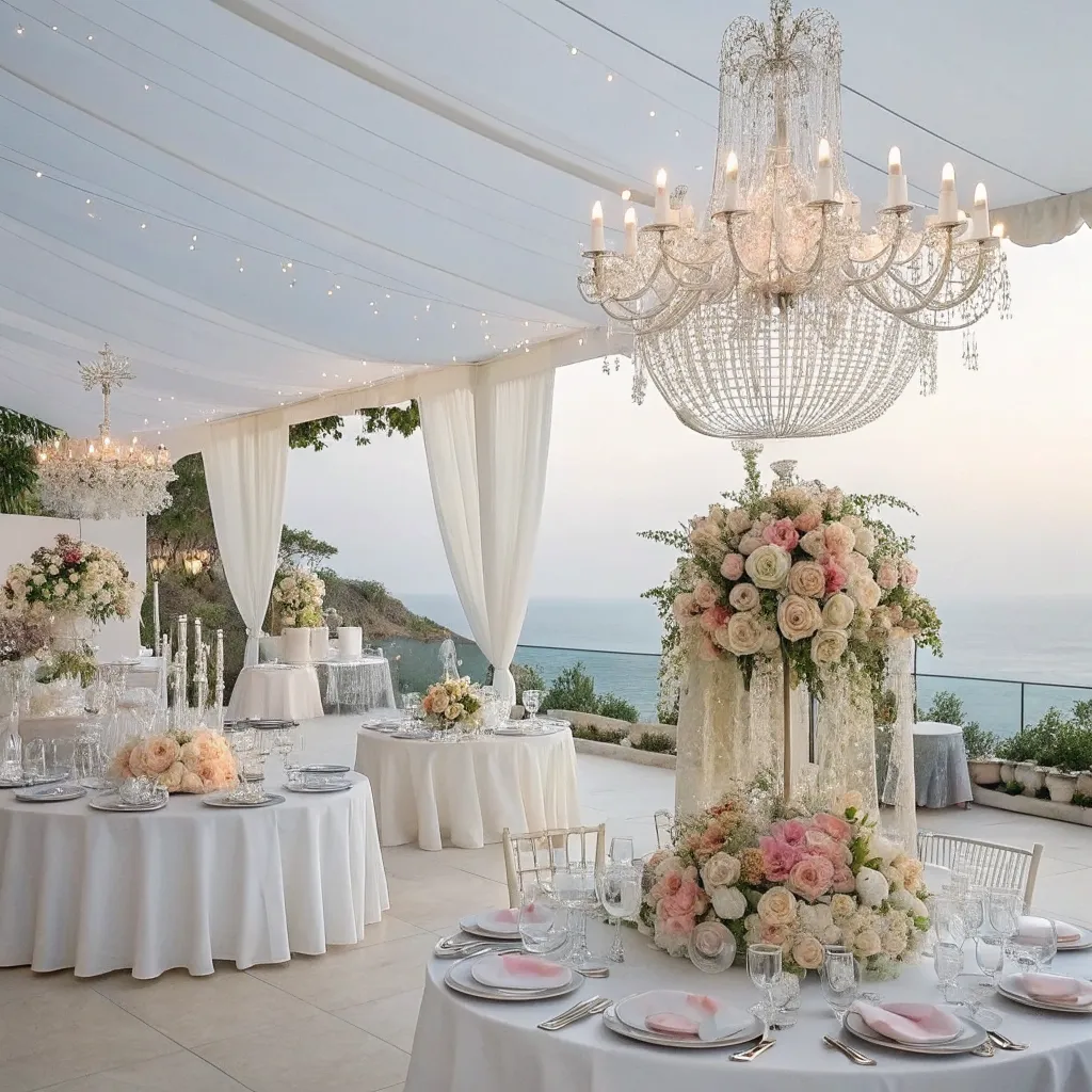 Elegant wedding celebration setup